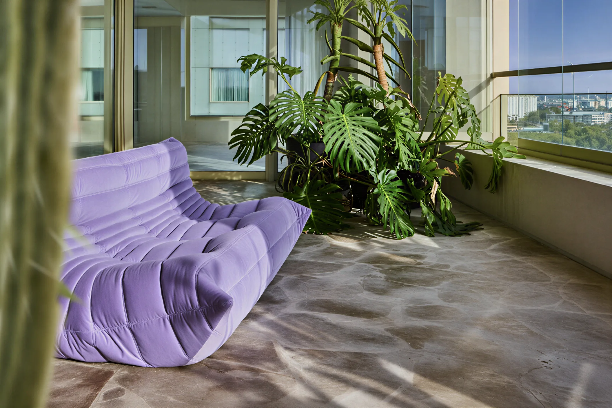 Interior design study showing coordinated materials and atmosphere
